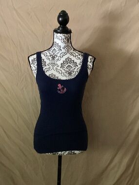 Faded Glory Navy Tank Top with Anchor